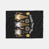Gelukkig Nieuwjaar Kabouter Confetti Vuurwerk Nieu Fleece Deken (Voorkant (Horizontaal))