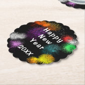 Gelukkig nieuwjaar kartonnen onderzetters (Gekanteld)