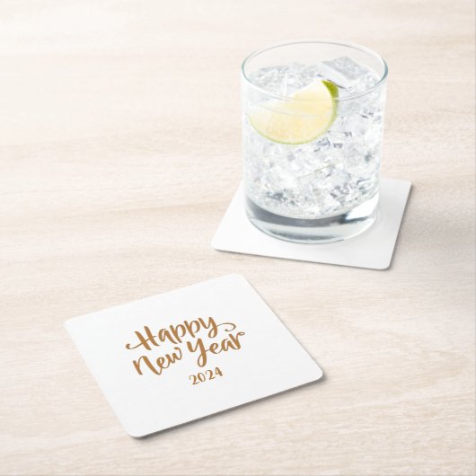 Gelukkig nieuwjaar kartonnen onderzetters (Insitu)
