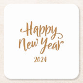 Gelukkig nieuwjaar kartonnen onderzetters (Voorkant)