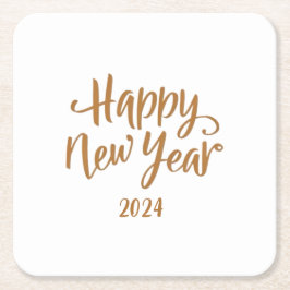Gelukkig nieuwjaar kartonnen onderzetters
