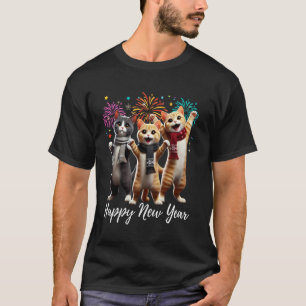 Gelukkig Nieuwjaar Kat 2025 Gelukkig Miauwjaar Kit T-shirt
