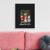 Gelukkig nieuwjaar kat Happy Meow 2023 kit Canvas Afdruk (Insitu (Woonkamer))