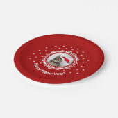 "Gelukkig Nieuwjaar!" Kat Kerst Papier Bord (Gekanteld)