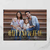 Gelukkig nieuwjaar kent een fotomarine folie feestdagenkaart (Voorkant)