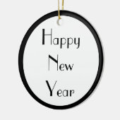 Gelukkig nieuwjaar keramisch ornament (Links)