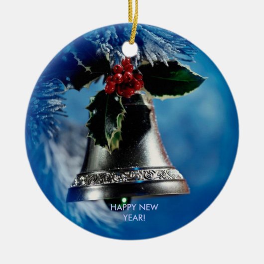 Gelukkig nieuwjaar keramisch ornament (Voorkant)