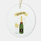 Gelukkig nieuwjaar keramisch ornament (Links)