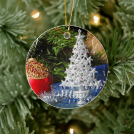 Gelukkig nieuwjaar keramisch ornament