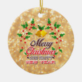 Gelukkig nieuwjaar keramisch ornament (Voorkant)