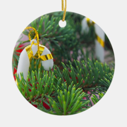 Gelukkig nieuwjaar keramisch ornament (Voorkant)