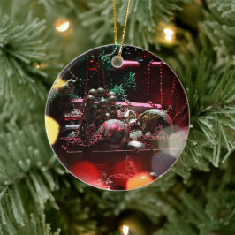 Gelukkig nieuwjaar keramisch ornament