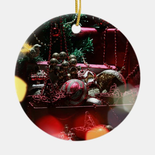 Gelukkig nieuwjaar keramisch ornament (Voorkant)