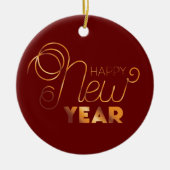 Gelukkig nieuwjaar keramisch ornament (Voorkant)