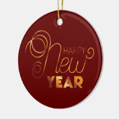 Gelukkig nieuwjaar keramisch ornament (Links)