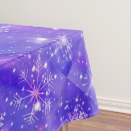 Gelukkig Nieuwjaar Kerst Paarse Glitter Sterren Tafelkleed