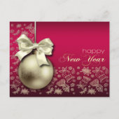Gelukkig nieuwjaar. KerstBauble-Briefkaarten Feestdagenkaart (Voorkant)
