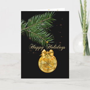 Gelukkig Nieuwjaar, Kerstboom gouden decoraties Feestdagen Kaart