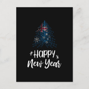 Gelukkig Nieuwjaar Kerstboom met Australische vlag Feestdagenkaart