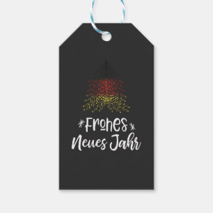Gelukkig Nieuwjaar kerstboom met Duitse vlag Cadeaulabel