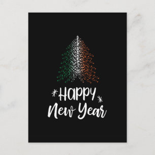 Gelukkig Nieuwjaar Kerstboom met Ierse vlag Feestdagenkaart