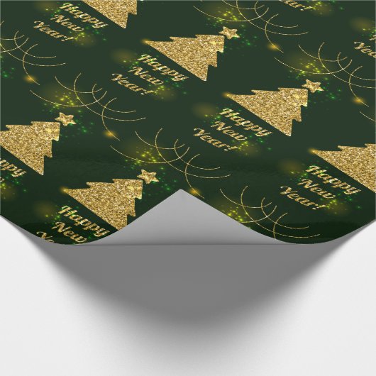 Gelukkig Nieuwjaar kerstfeestdag Cadeaupapier (Hoek)