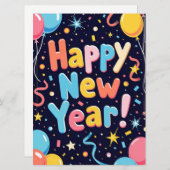 Gelukkig Nieuwjaar Kerstkaart (Voorkant / Achterkant)