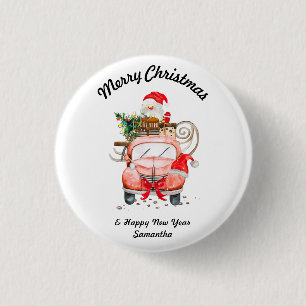 Gelukkig nieuwjaar Kerstman cadeaus vrolijk kerstf Ronde Button 3,2 Cm