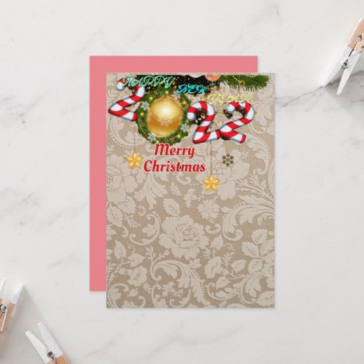 Gelukkig Nieuwjaar, Kerstmis, 2022 Kaart (Voorkant / Achterkant in situ)