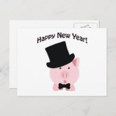 Gelukkig nieuwjaar! Keurige varken Feestdagenkaart (Voorkant / Achterkant)