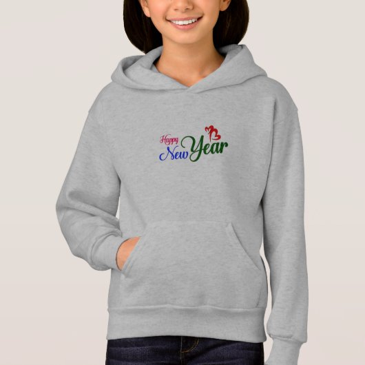 Gelukkig Nieuwjaar Kinder Pullover Hoodie (Voorkant)
