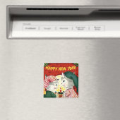 Gelukkig Nieuwjaar Kittens  Magnet (Insitu (Vaatwasser))