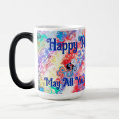 Gelukkig Nieuwjaar Kleurrijk Marmer Abstract Magische Mok (Links)