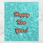 Gelukkig nieuwjaar kleurrijk wijn etiket (Enkel label)