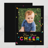 Gelukkig Nieuwjaar Kleurrijke Fel Nieuwjaarskaart Feestdagenkaart (Voorkant / Achterkant)