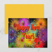 Gelukkig Nieuwjaar Kleurrijke Fun Fuzzy Splat Conf Briefkaart (Voorkant / Achterkant)