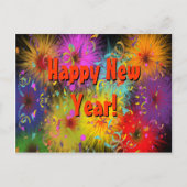 Gelukkig Nieuwjaar Kleurrijke Fun Fuzzy Splat Conf Briefkaart (Voorkant)