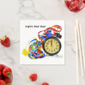 Gelukkig Nieuwjaar klok en lint Servet (Insitu)