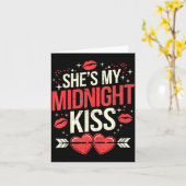 Gelukkig Nieuwjaar Koppels Zij Is Mijn Middernacht Kaart (Gele Bloem)