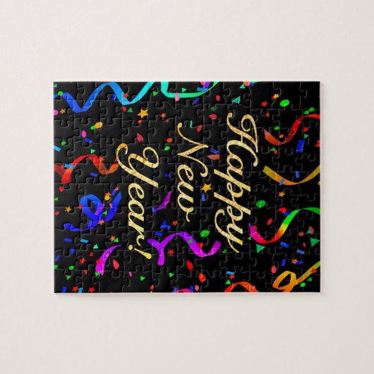 "Gelukkig nieuwjaar!" Legpuzzel (Horizontaal)