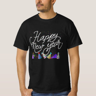 Gelukkig Nieuwjaar - Leuke Witte Tekst Met Confett T-shirt