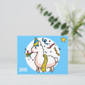 Gelukkig nieuwjaar Llama Feestdagenkaart (Staand voorkant)