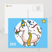 Gelukkig nieuwjaar Llama Feestdagenkaart (Voorkant / Achterkant)