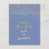 Gelukkig Nieuwjaar, maak het gladjes! Goudsparken Briefkaart (Voorkant)