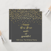 Gelukkig Nieuwjaar, maak het gladjes! Goudsparken Kaart (Voorkant / Achterkant in situ)