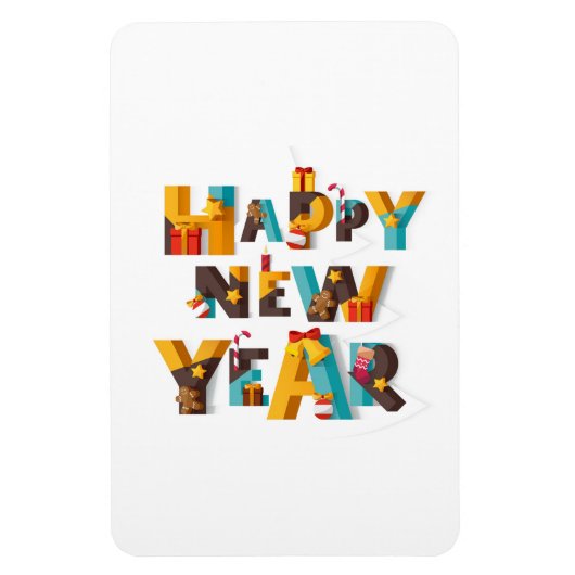 gelukkig nieuwjaar magneet (Verticaal)