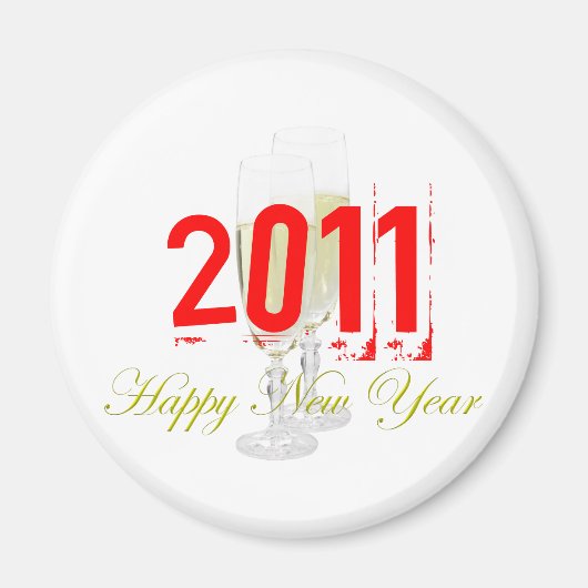 Gelukkig Nieuwjaar Magnet Sjabloon (Voorkant)