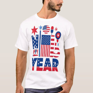 GELUKKIG NIEUWJAAR MAN'S USA SHIRT