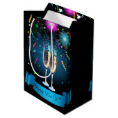 Gelukkig nieuwjaar medium cadeauzakje (Achterkant Gekanteld)