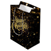 Gelukkig nieuwjaar medium cadeauzakje (Voorkant Gekanteld)